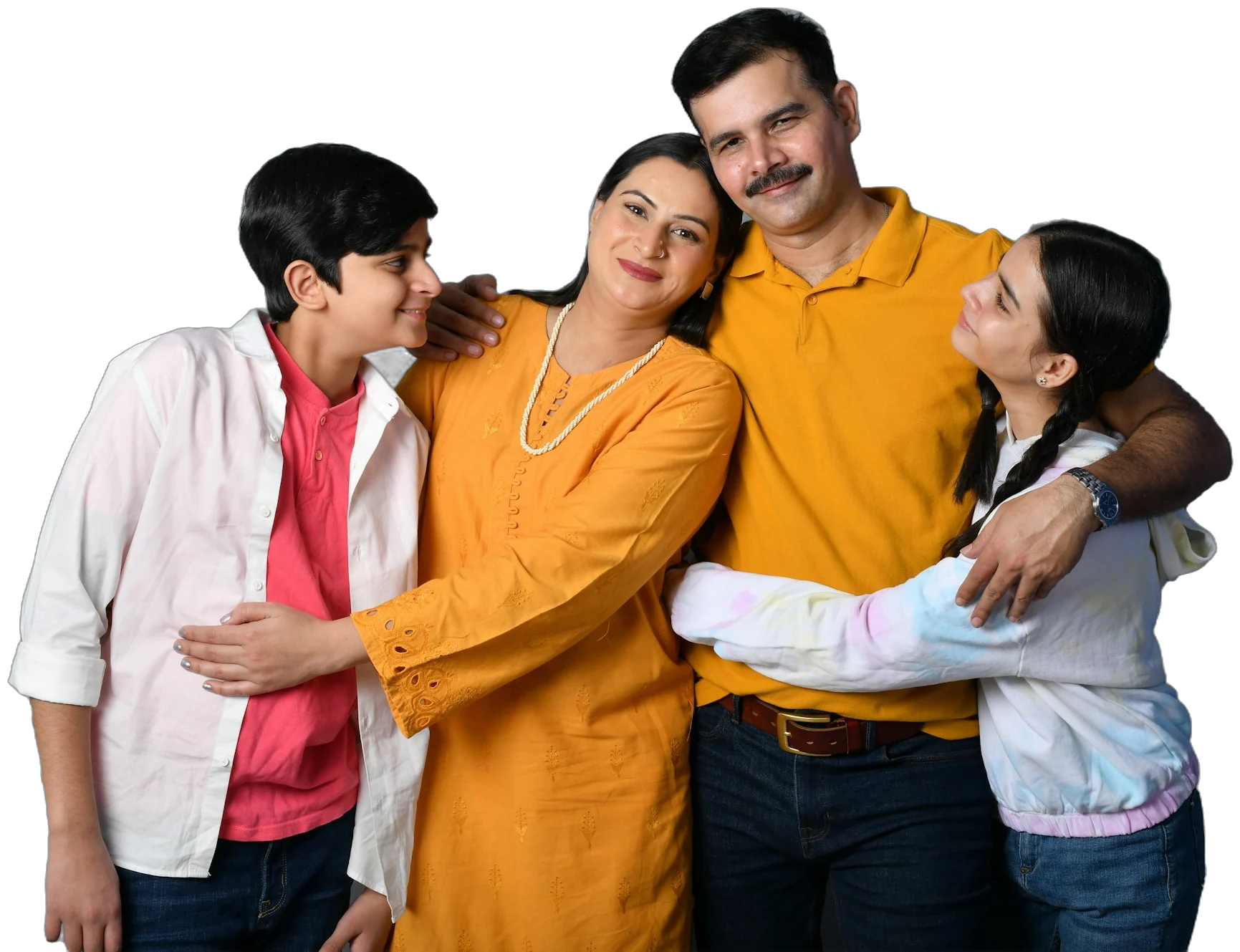 A family laughing together